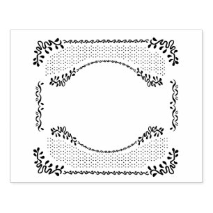 Romantic Frame Oval Rubber Stamp