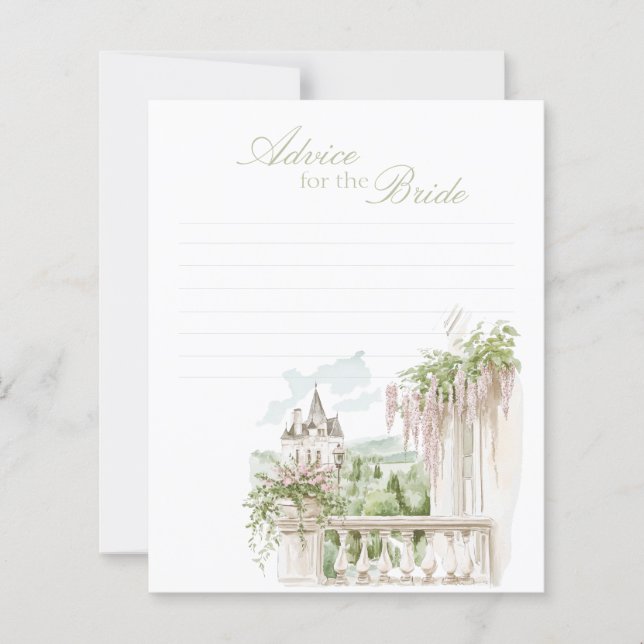 Romantic French Chateau Advice For The Bride (Front)