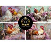 Romantic French Country Chicken Decoupage
