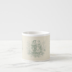 Romantic French Countryside Toile in Sage Green Espresso Cup