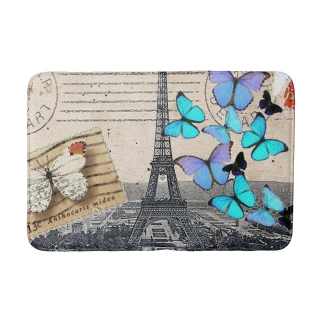 romantic french france travel paris eiffel tower bath mat (Front)