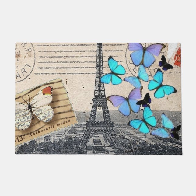 romantic french france travel paris eiffel tower doormat (Front)