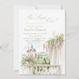 Romantic French Garden Chateau Bridal Shower Invitation