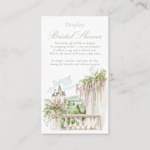 Romantic French Garden Chateau Display Bridal Enclosure Card