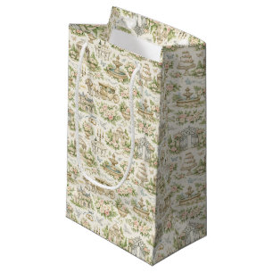 Romantic French Garden Wedding Watercolor Pattern Small Gift Bag