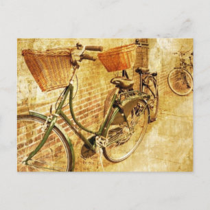 Romantic French Modern Vintage Paris Bicycle Postcard