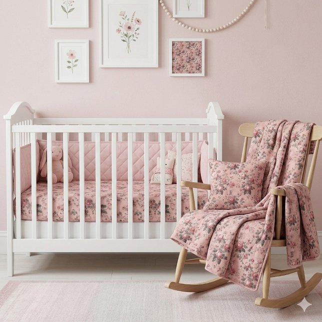 Romantic French Rococo Rose Garden Toile Pattern  Fabric (Romantic French Rococo Rose Garden Toile Pattern Fabric)