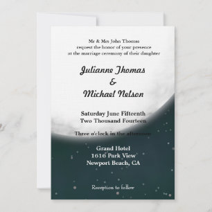 Romantic Full Moon Wedding Invitation