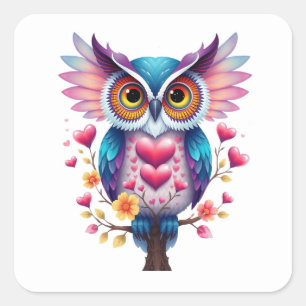 Romantic Fun Owl Stickers