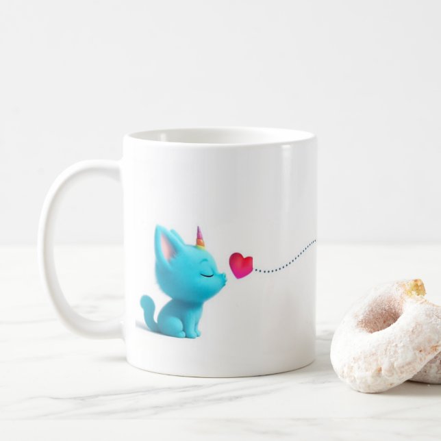 Romantic & Funny Cute Creatures Love Mug – Perfect (With Donut)