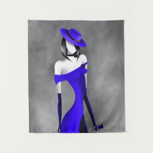 Romantic Gangster Girl with Rose Tapestry