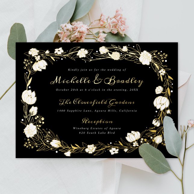 Romantic Garden Black and Gold Wedding (Creator Uploaded)