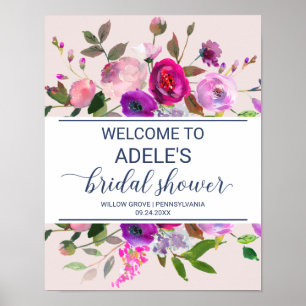 Romantic Garden Bridal Shower Welcome Poster
