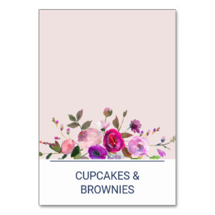 Romantic Garden Buffet Food Labels Card