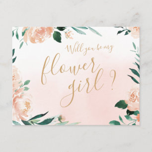 Romantic garden floral Will you be my flower girl Invitation