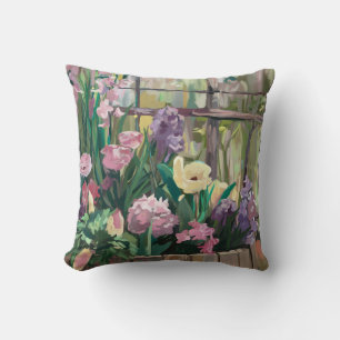 Romantic Garden Flowers - Spring Botanical Art Cushion