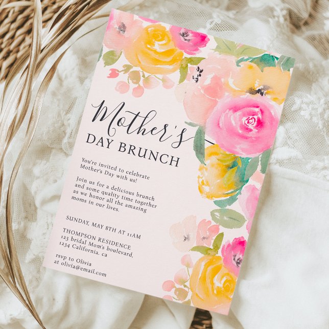 Romantic garden flowers spring mother's day invitation (Romantic garden flowers spring mother's day invitation)