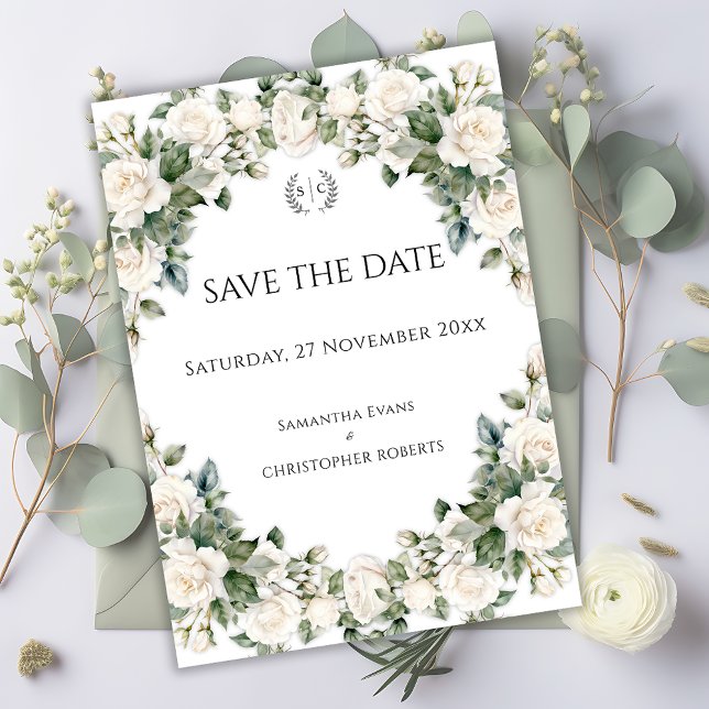 Romantic Garden Roses Wedding  Save The Date (Creator Uploaded)