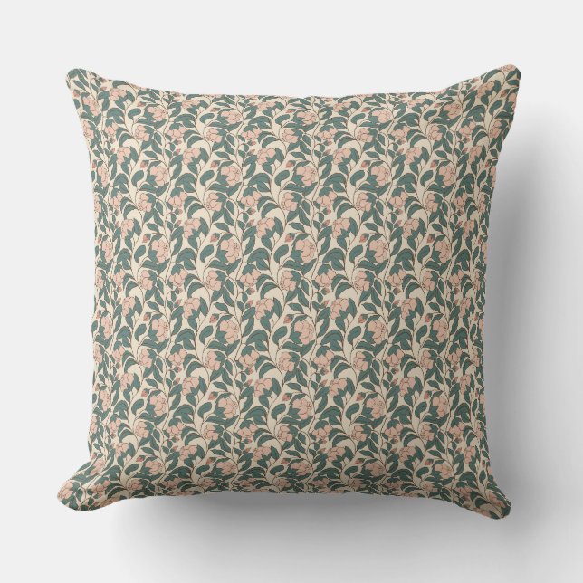 Romantic Garden – Vintage-Inspired Floral Print Cushion (Front)