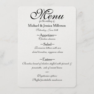 Romantic Garden Watercolor Flowers Wedding Menu