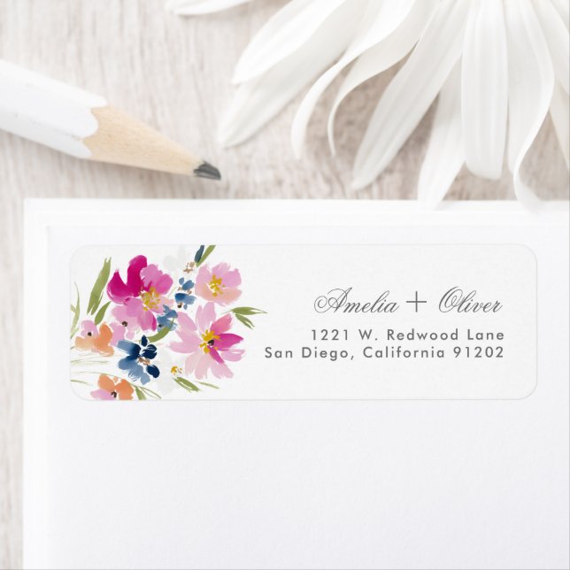  Romantic Garden  wedding couple Return Addres  (Insitu)