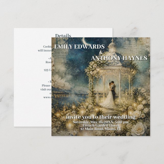 Romantic Garden Wedding Invitation (Front/Back)