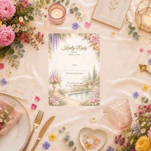 Romantic Garden Wedding RSVP Card