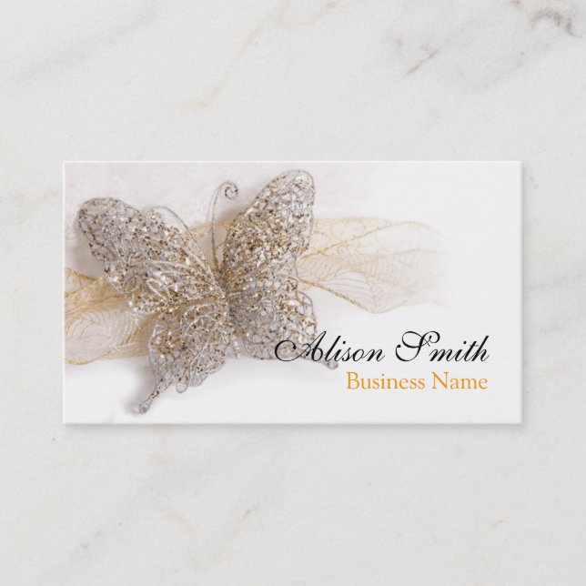 Romantic generic Business card with butterfly (Front)