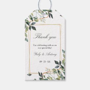Romantic Geometric Frame Thank You Label