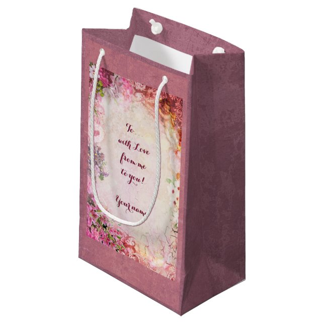Romantic Gift Bag with Your Text (Front Angled)