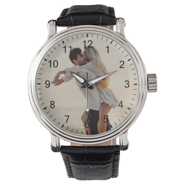 Romantic Gift | Your Personal Photo with Numbers  Watch (Front)