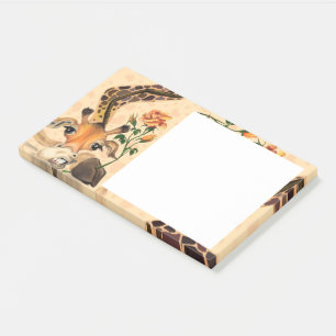 Romantic Giraffe - Gentleman - Add Your Text /Name Post-it Notes
