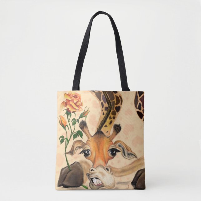 Romantic Giraffe - Gentleman - Add Your Text /Name Tote Bag (Front)
