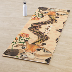 Romantic Giraffe - Gentleman - Add Your Text/Name Yoga Mat
