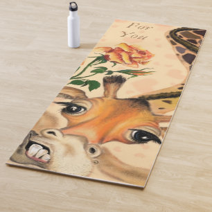 Romantic Giraffe - Gentleman - Add Your Text /Name Yoga Mat