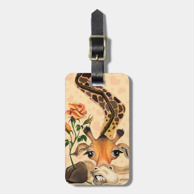 Romantic Giraffe - Gentleman - Funny Luggage Tag (Front Vertical)