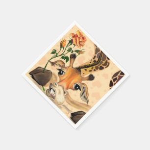 Romantic Giraffe - Gentleman - Funny Napkin