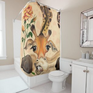 Romantic Giraffe - Gentleman - Funny Shower Curtain