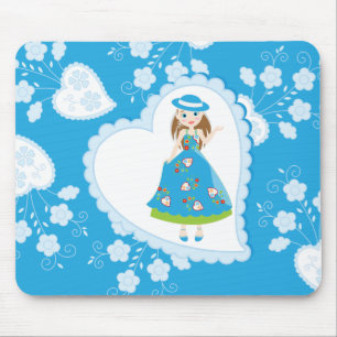 Romantic girl birthday party mouse mat