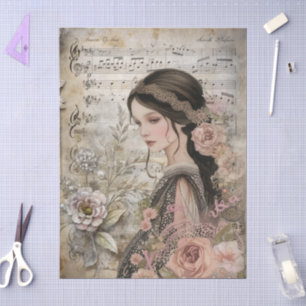 Romantic Girly Victorian Vintage Ephemera Florals Tissue Paper