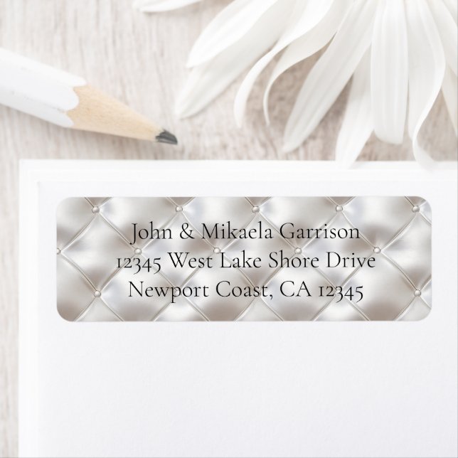 Romantic Glam White Faux Leather  (Insitu)