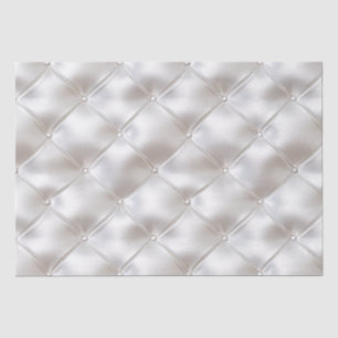 Romantic Glam White Faux Leather Wedding Tissue Paper