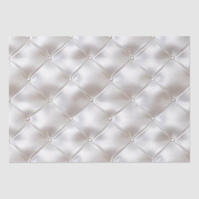 Romantic Glam White Faux Leather Wedding Tissue Paper (Front)