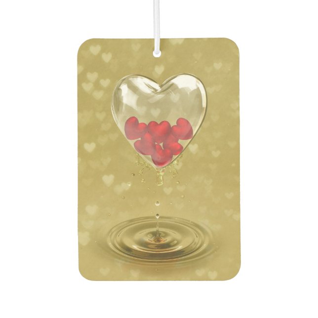 Romantic Glass Heart Design Car Air Freshener (Front)