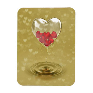 Romantic Glass Heart Design Magnet