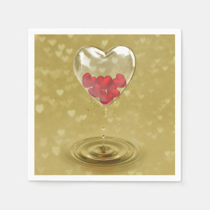 Romantic Glass Heart Design Napkin