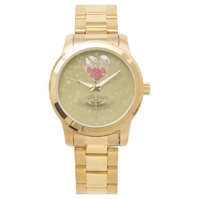 Romantic Glass Heart Design Watch (Front)