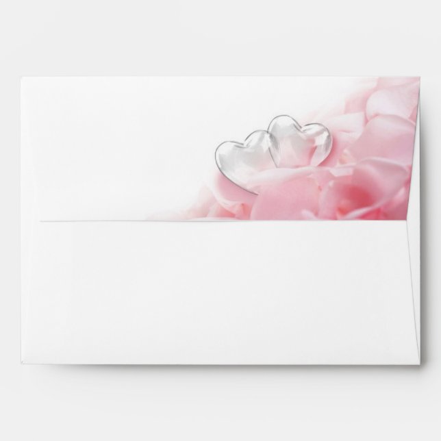 Romantic Glass Hearts Rose Petals Envelopes (Back (Top Flap))
