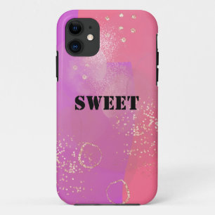 Romantic glitter pink wallpaper iPhone 11 case