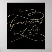 Romantic Gold and Black Generations of Love